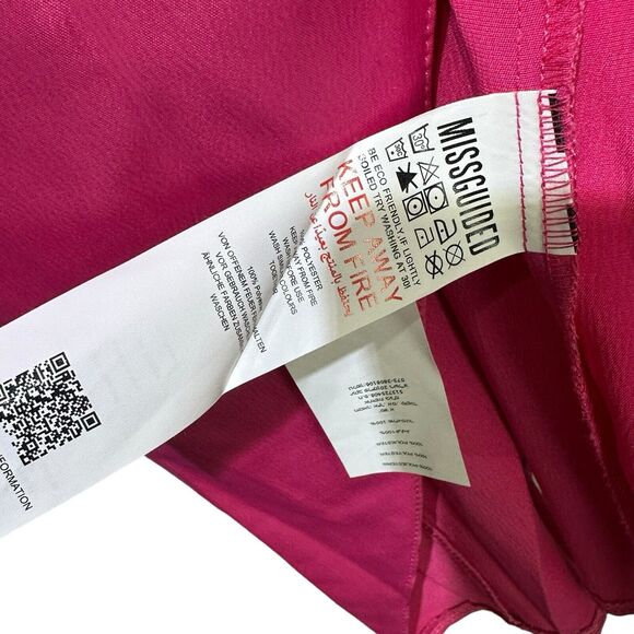 Missguided Tall PINK satin drape asymmetric strap midi dress US size 6 - Picture 4 of 8